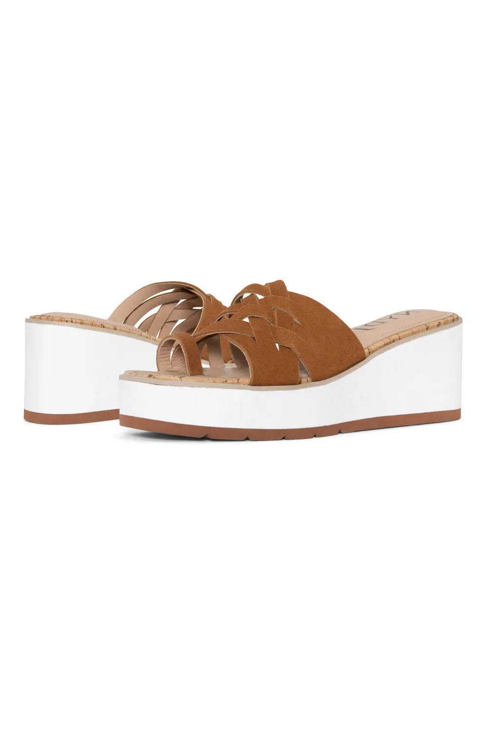NYDJ Reesie Wedge Sandalen Cognac Wildleder