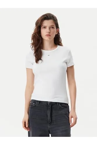 Tommy Jeans Essential Rib Slim Fit T-Shirt M 2er Pack gerippt