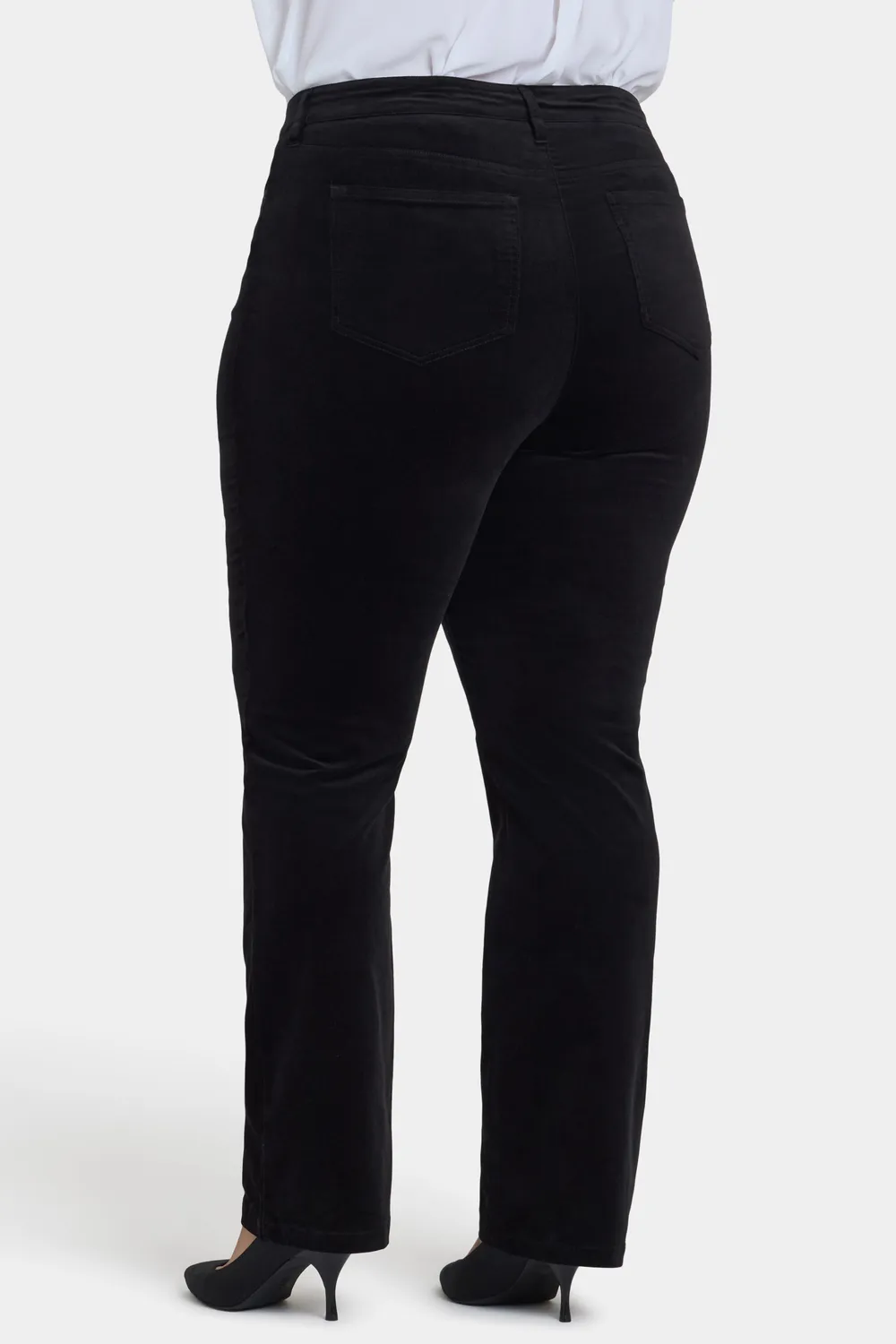 NYDJ Marilyn Straight Hose Schwarz Plus Size Velveteen