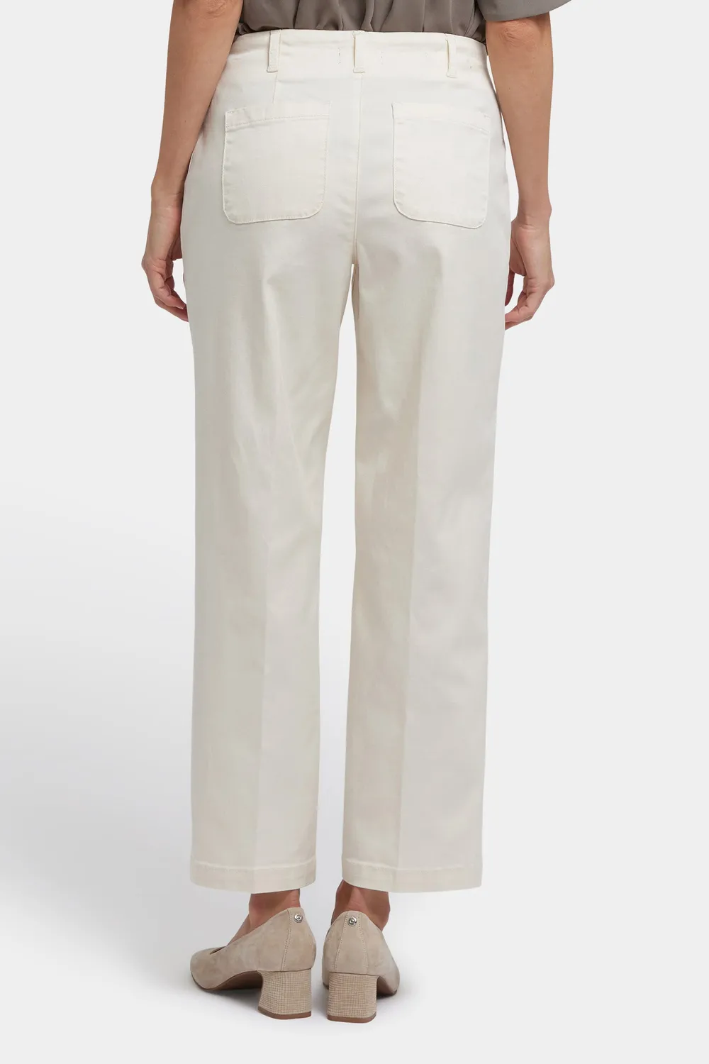 NYDJ Marilyn Straight Ankle Hose Ivory Stretch-Twill