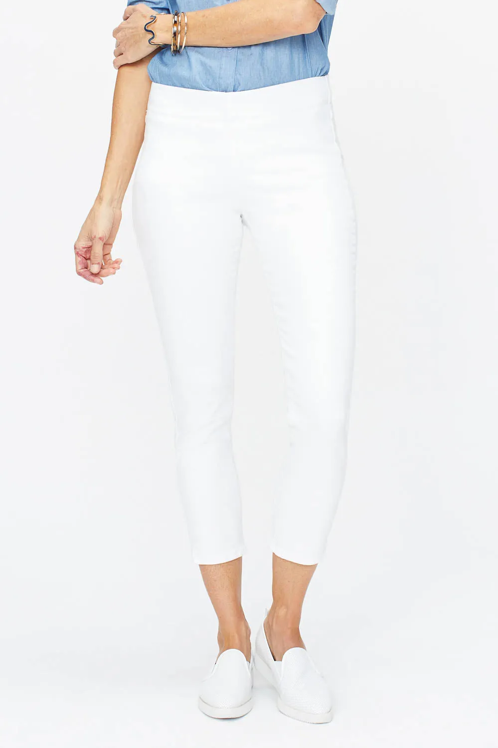 NYDJ Skinny Ankle Pull-On Jeans Petite Optic White