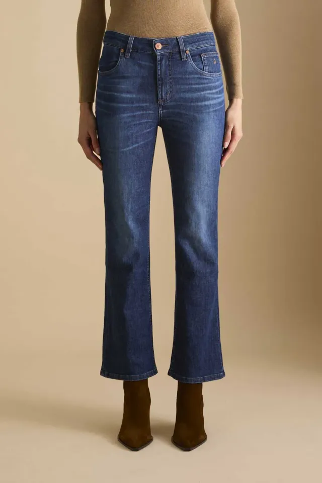 Jeckerson Janelle Jeans Damen Mittelblau Flared Stretch