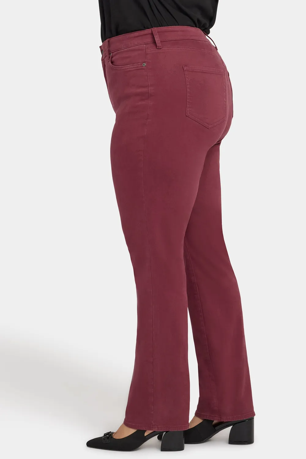 NYDJ Marilyn Straight Plus Jeans Burgundy formend