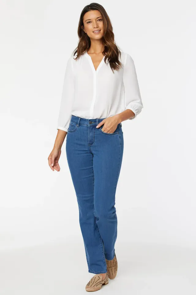 NYDJ Marilyn Straight Jeans Monrovia Dunkelblau