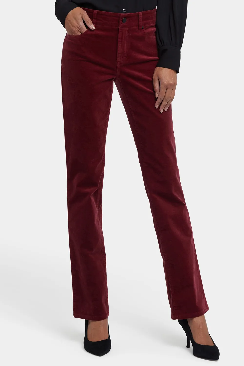NYDJ Marilyn Straight Hose Wild Currant Samt petite