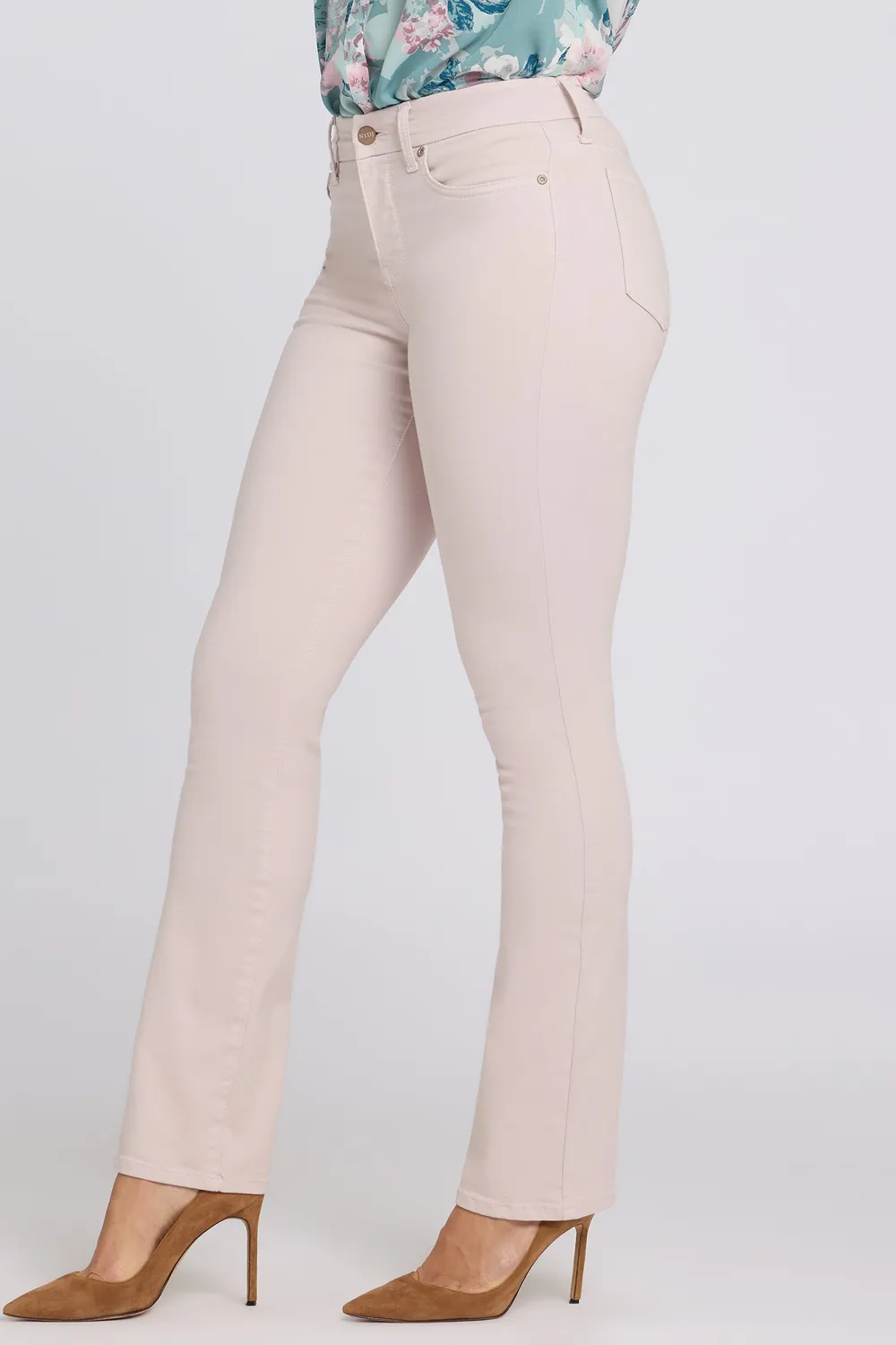 NYDJ Marilyn Straight Jeans Rock Flower Waist-Match