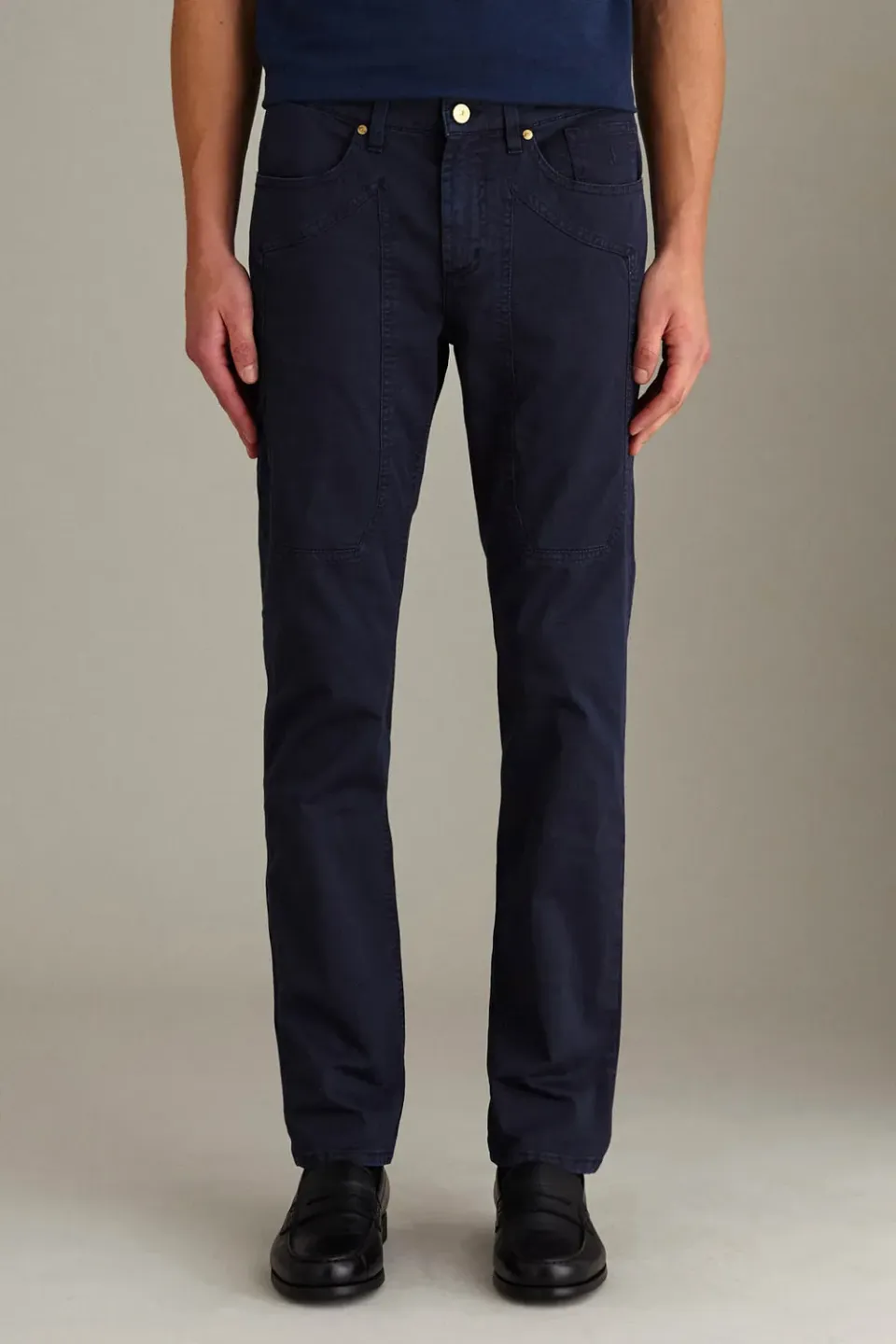 Jeckerson John Slim Fit Hose dunkelblau Gabardine