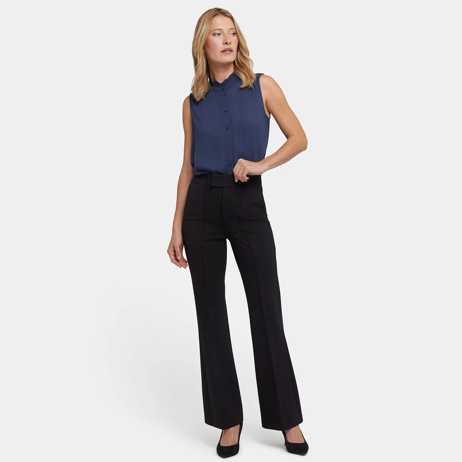 NYDJ High Rise Bootcut Stoffhose Schwarz