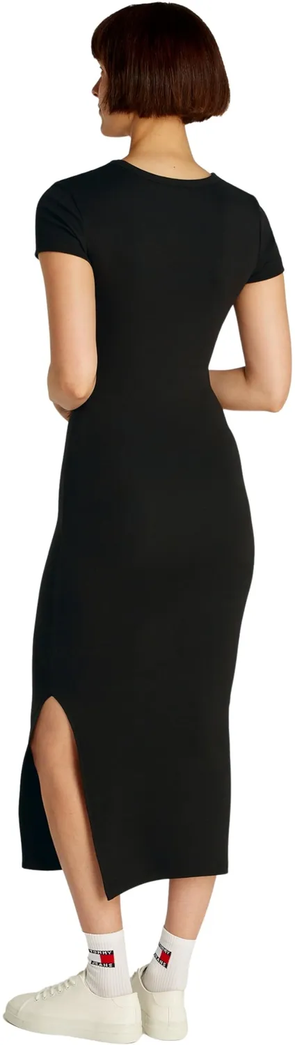 Tommy Jeans Logo Bodycon Kleid Damen M Schwarz Stretch