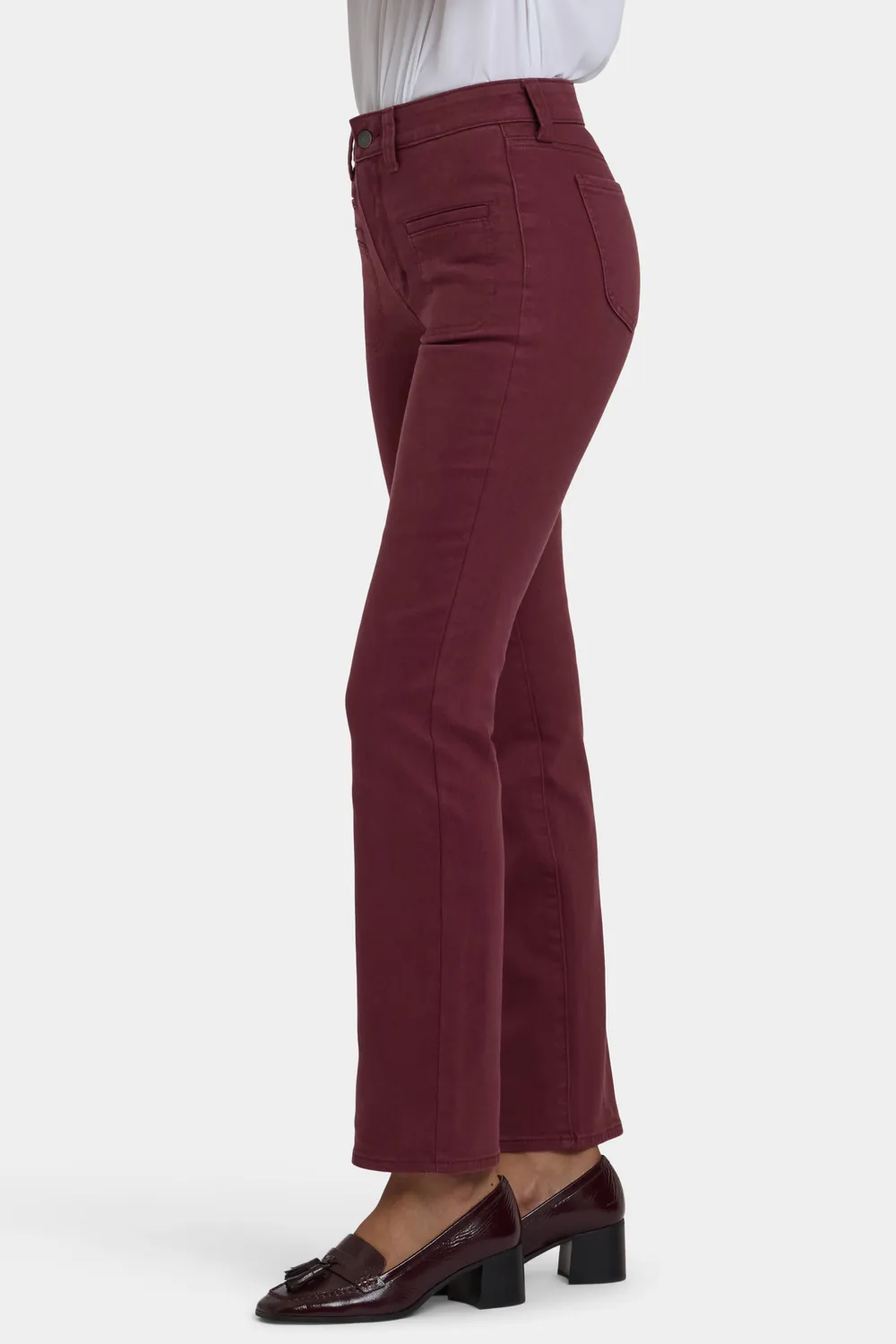 NYDJ Marilyn Straight Jeans Sienna Red Straight Rot High Rise
