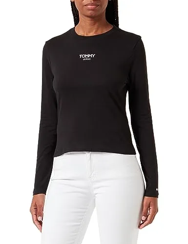 Tommy Jeans TJW Essential Logo Langarmshirt Damen S schwarz