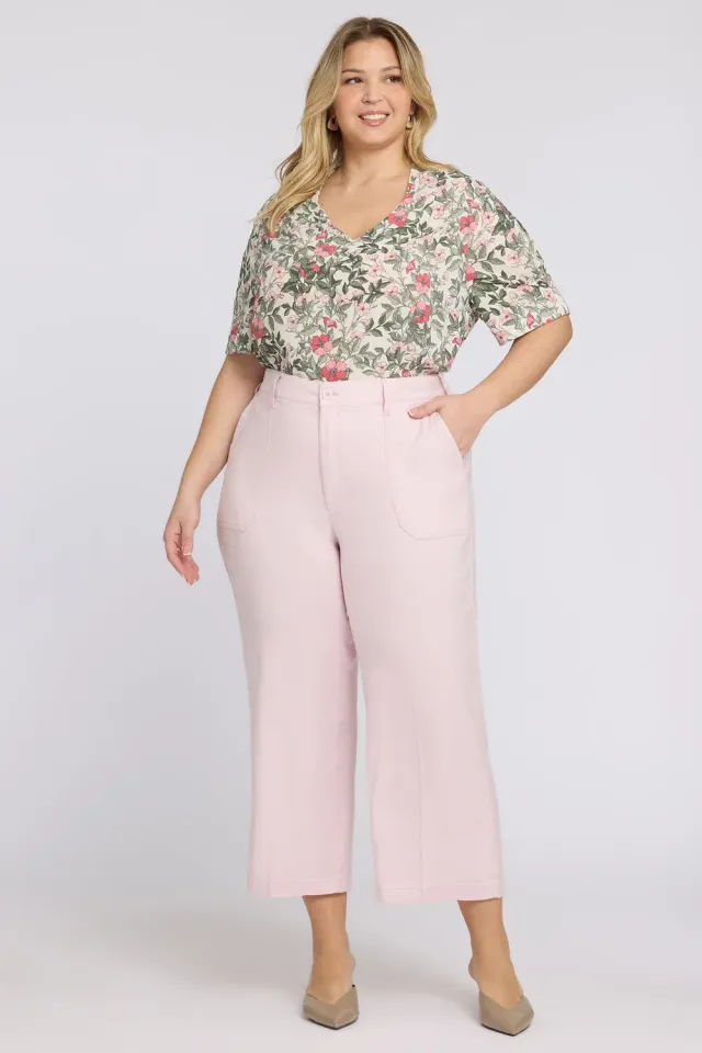 NYDJ Wide Leg Cargo Capri Caprihose Helllila Plus Size