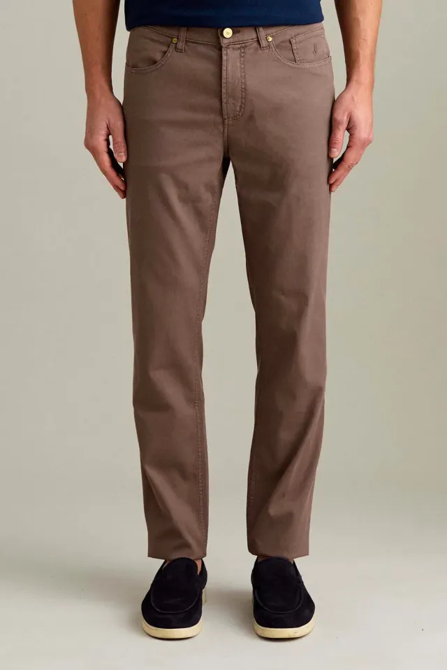 Jeckerson Jordan Slim Fit Hose schokobraun Baumwolle