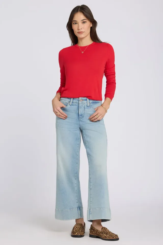 NYDJ Teresa Wide Leg Ankle Jeans Keys View hellblau