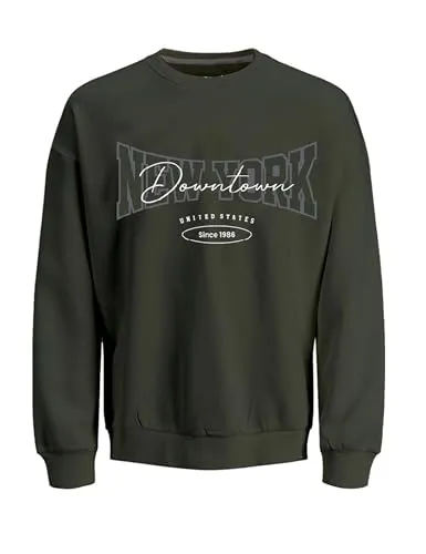 JJ Rebel Jrebnewyork Herren Sweatshirt Crew Neck Grün