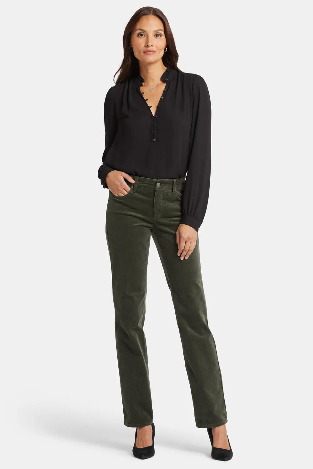 NYDJ Marilyn Straight Petite Hose Vine Leaf Cord