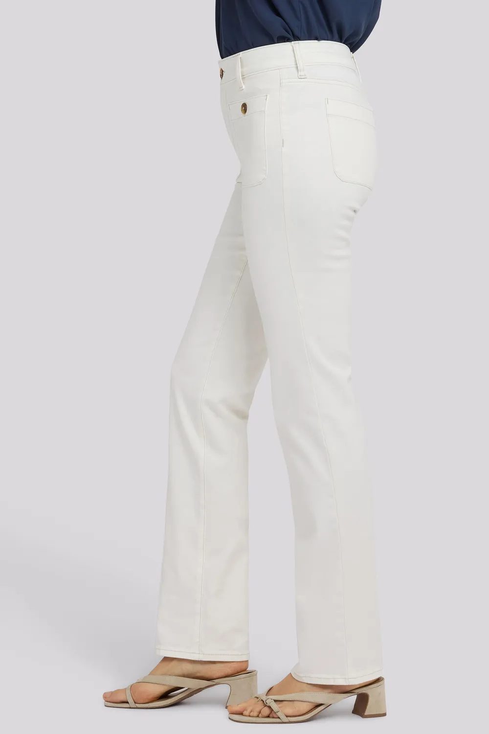 NYDJ Marilyn Straight Jeans Petite Vintage White gerader Schnitt