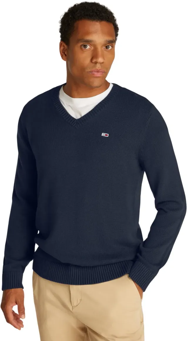 Tommy Jeans Slim Essential Herren Pullover V-Ausschnitt S