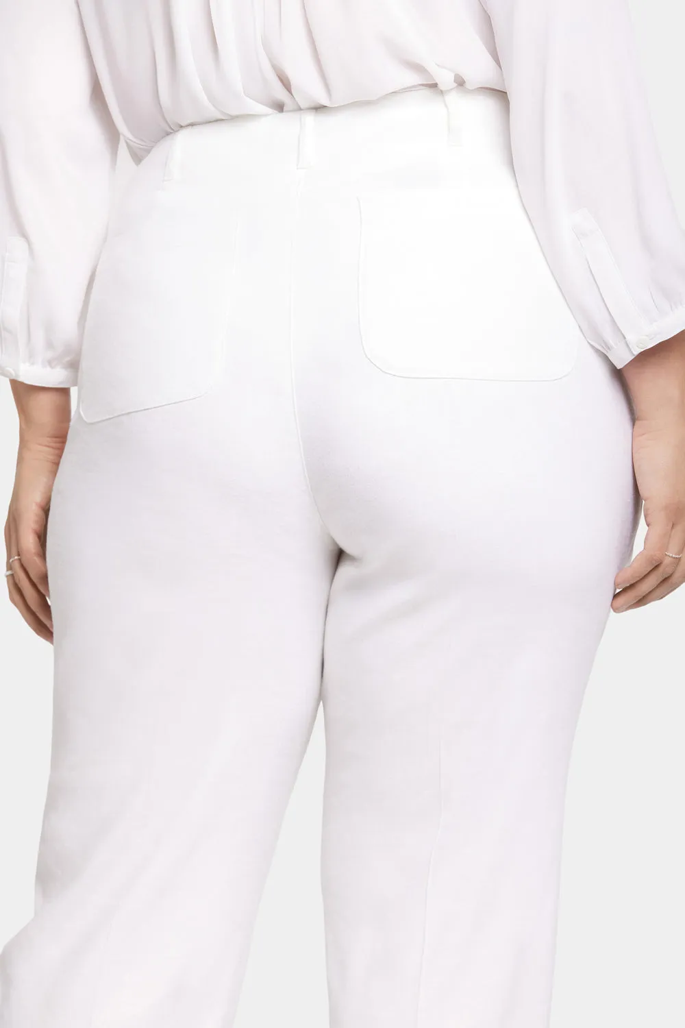 NYDJ Marilyn Straight Hose Plus Size Optic White Leinen
