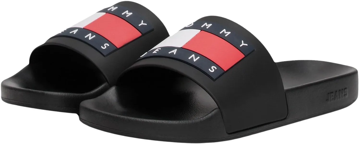 Tommy Jeans Pool Slide Essential Badelatschen 44 Schwarz