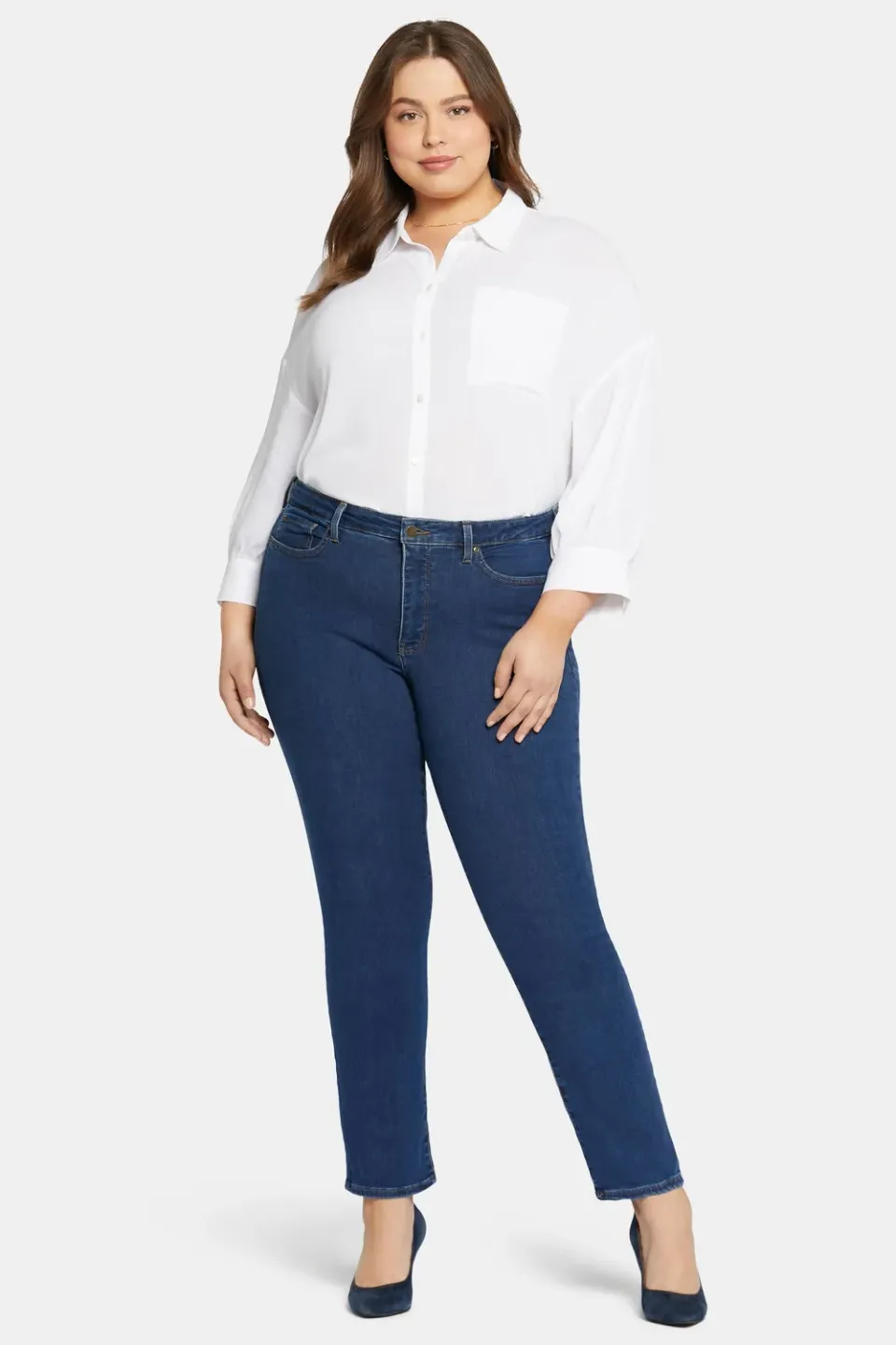 NYDJ Sheri Slim Jeans Quinn Plus Size blau
