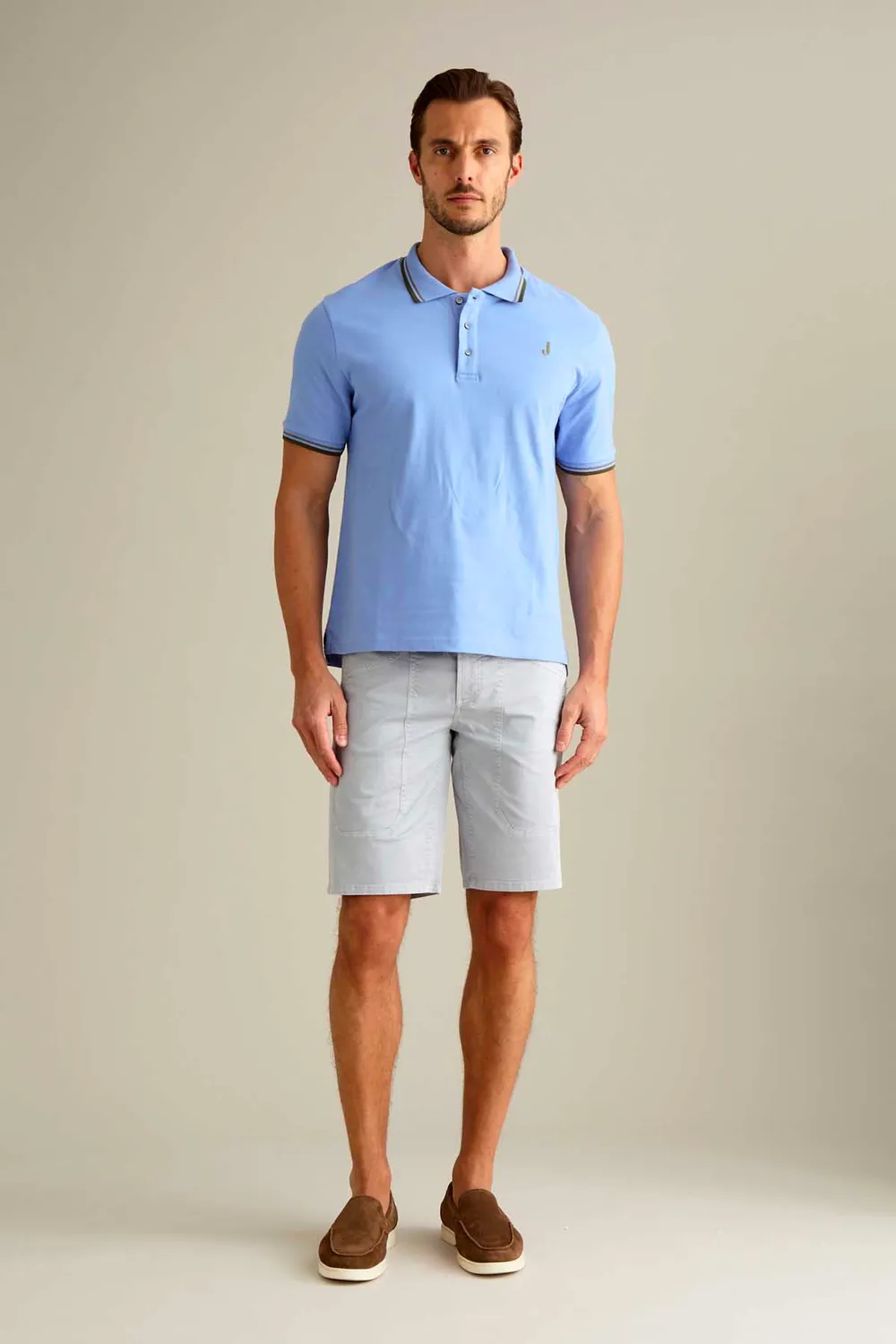 Jeckerson Jayden Bermuda Zementgrau Slim Fit Patch