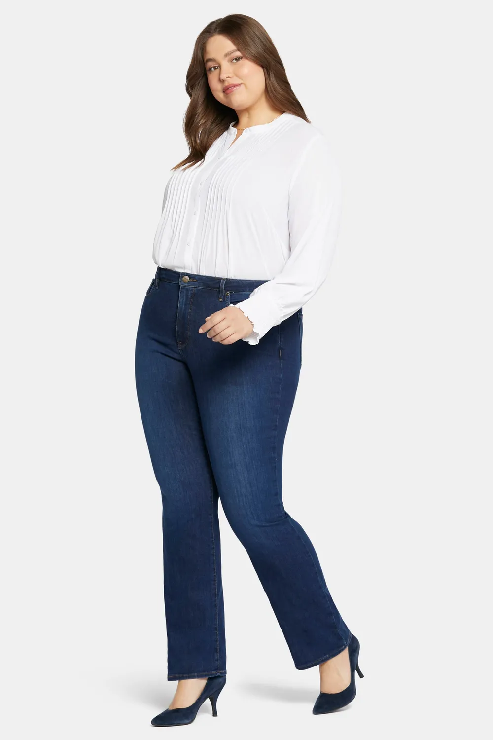 NYDJ Barbara Bootcut Jeans Plus Cooper blau