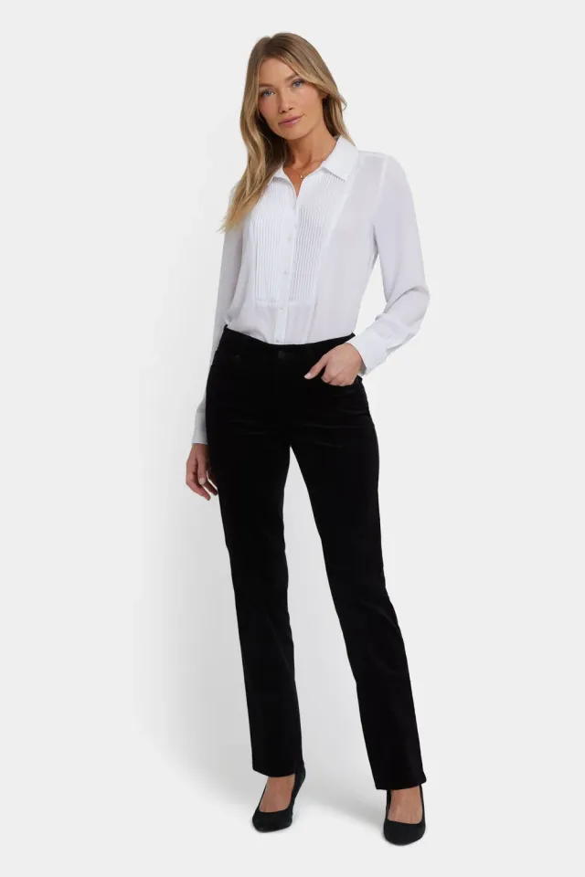 NYDJ Marilyn Straight Hose Schwarz Velveteen