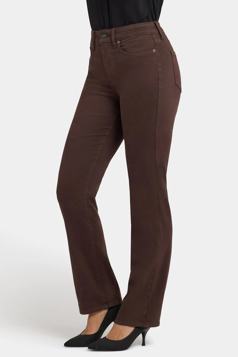 NYDJ Marilyn Straight Petite Jeans Bitter Chocolate