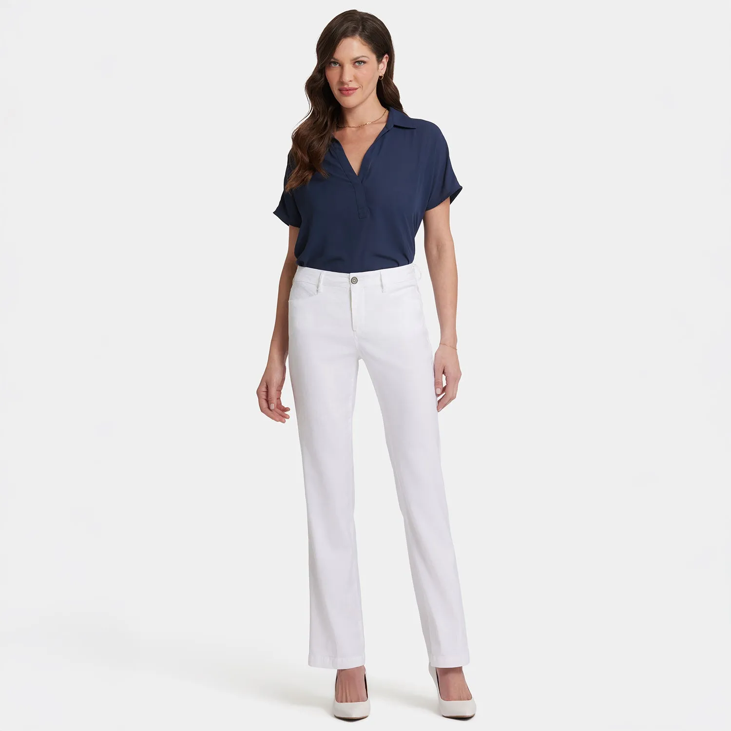 NYDJ Trouser Petite Hose Optic White Leinen