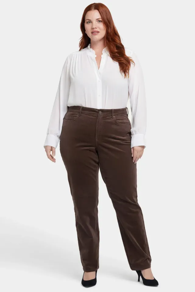 NYDJ Marilyn Straight Cordhose Coffee Bean braun