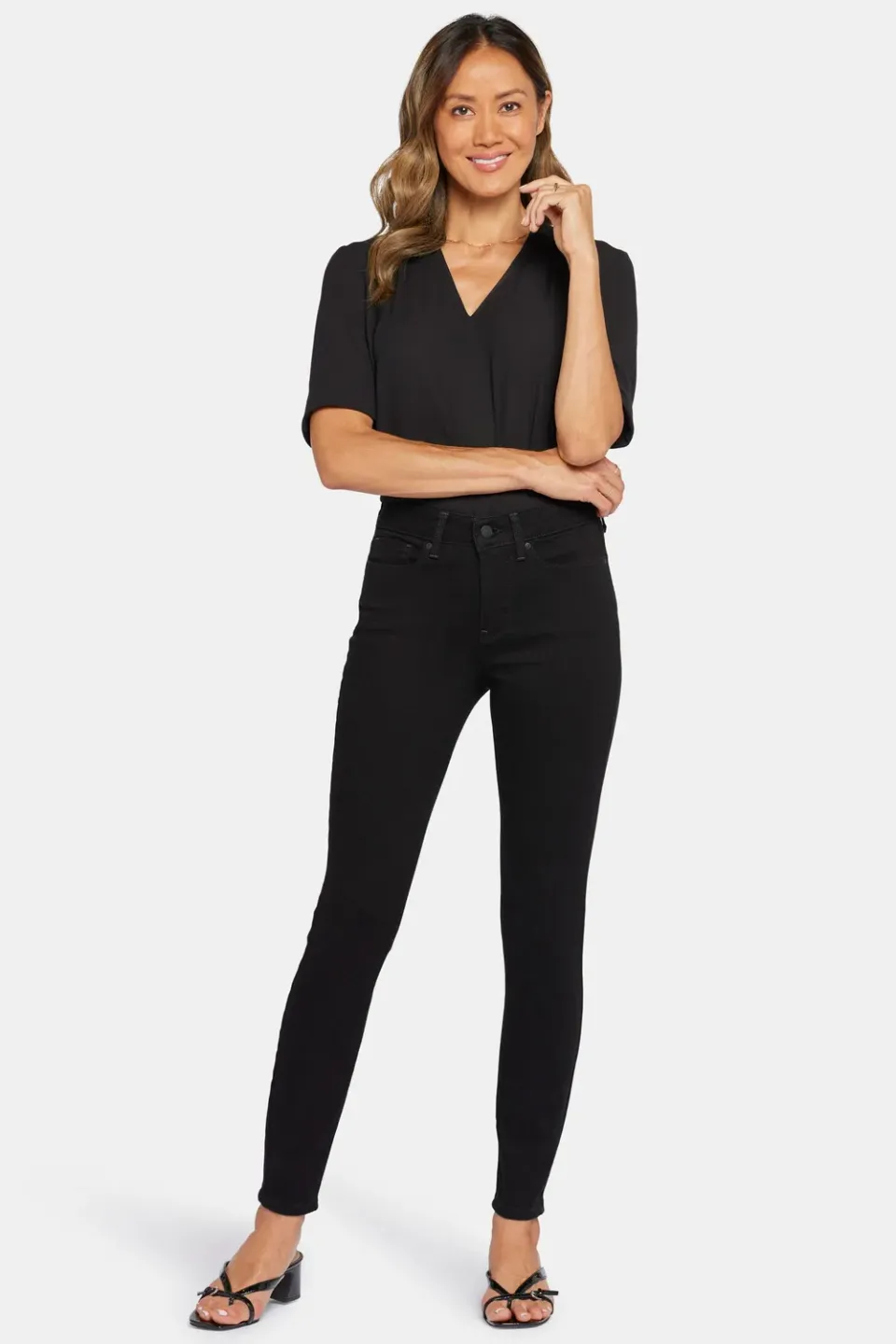 NYDJ Ami Skinny Petite Jeans Schwarz figurformend