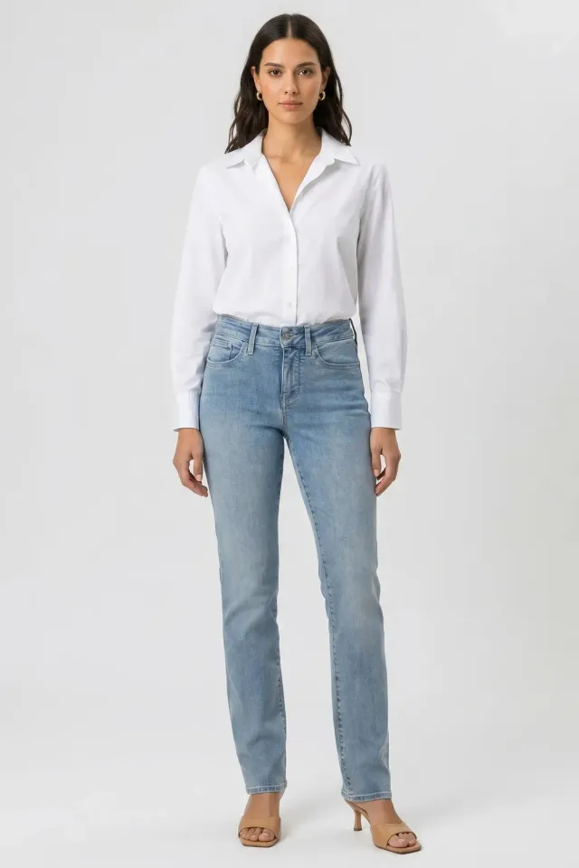NYDJ Marilyn Straight Jeans Haley blau formend