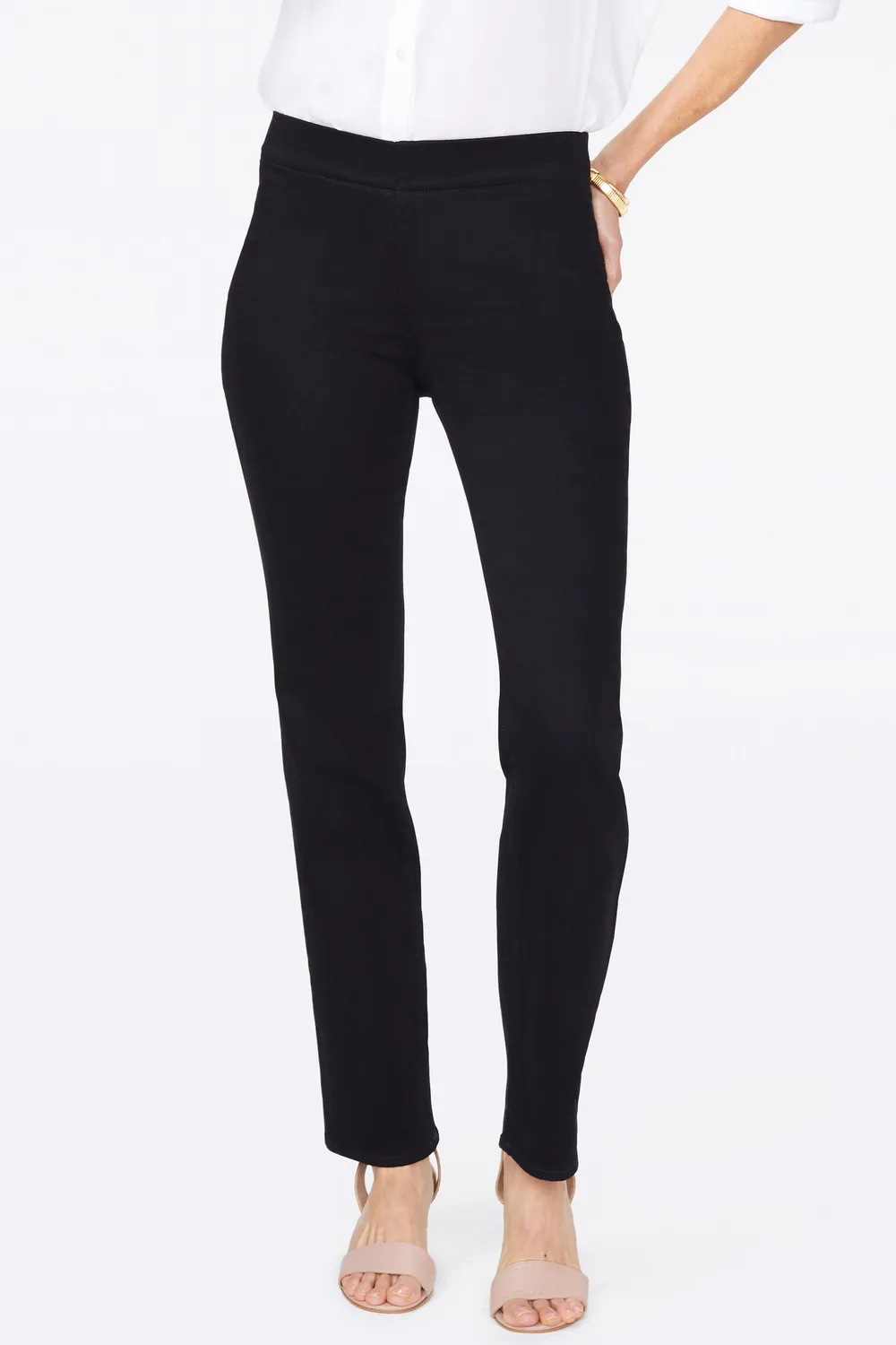 NYDJ Marilyn Straight Pull-On Jeans Schwarz