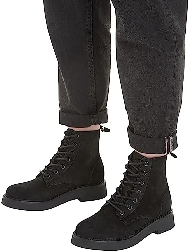 Tommy Jeans Lace Up Boot Suede Damen Stiefel mittelhoch