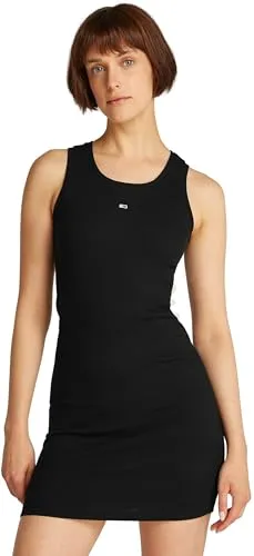 Tommy Jeans Essential Rib Bodycon Kleid Schwarz XL figurbetont
