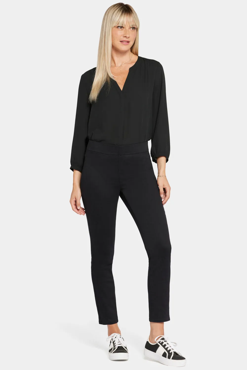 NYDJ Skinny Ankle Pull-On Jeans Schwarz elastisch