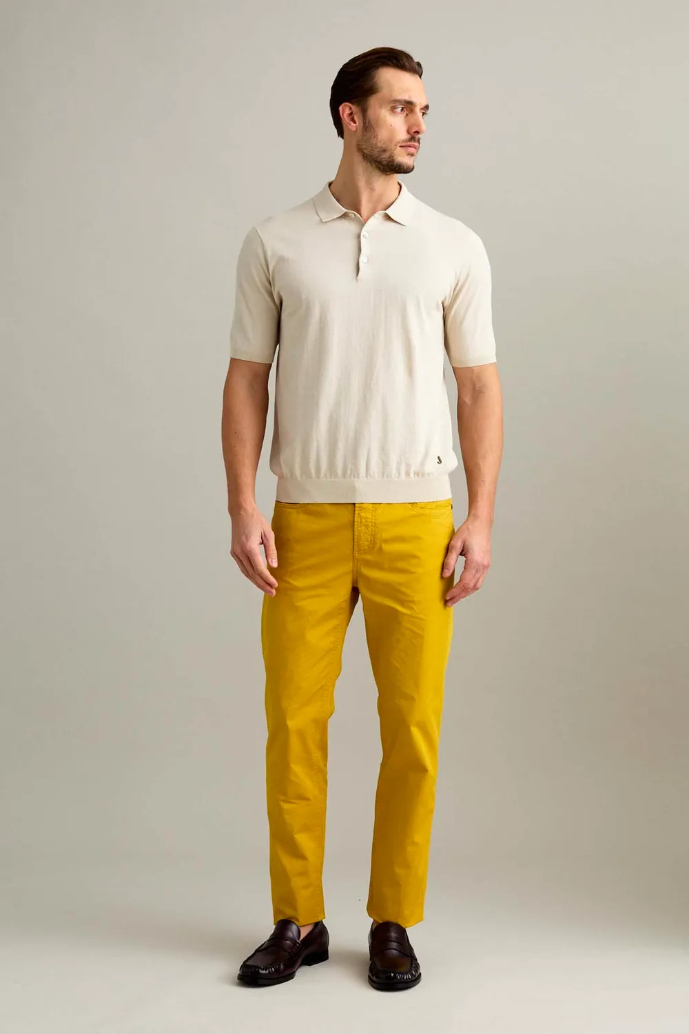 Jeckerson Jordan Slim Fit Hose Gelbgold Gabardine
