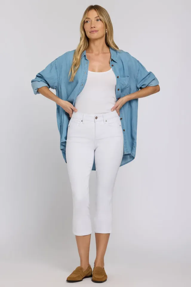 NYDJ Chloe Capri Jeans Optic White weiß geschlitzt