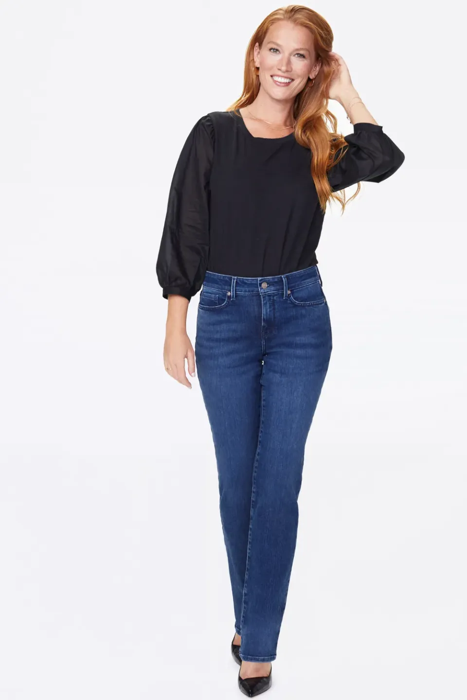 NYDJ Marilyn Straight Jeans Habana gerade blau