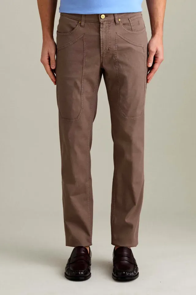 Jeckerson John Slim Fit Hose schokobraun Stretch