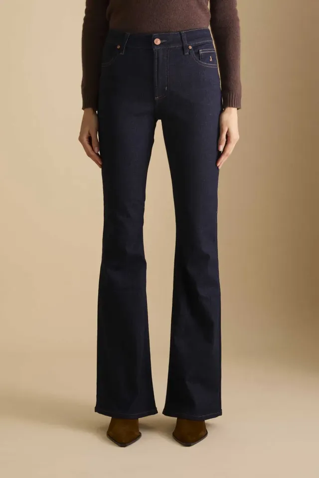 Jeckerson Jennifer Flared Fit Jeans dunkelblau Stretch