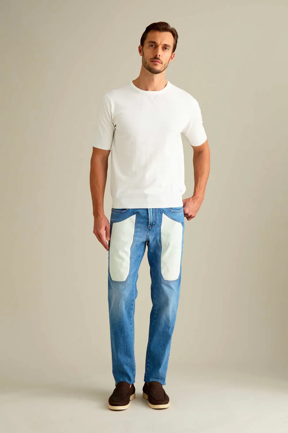 Jeckerson John Slim Fit Jeans hellblau Alcantara beige
