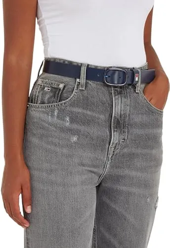 Tommy Jeans Oval Gürtel Damen Leder schmal klassisch