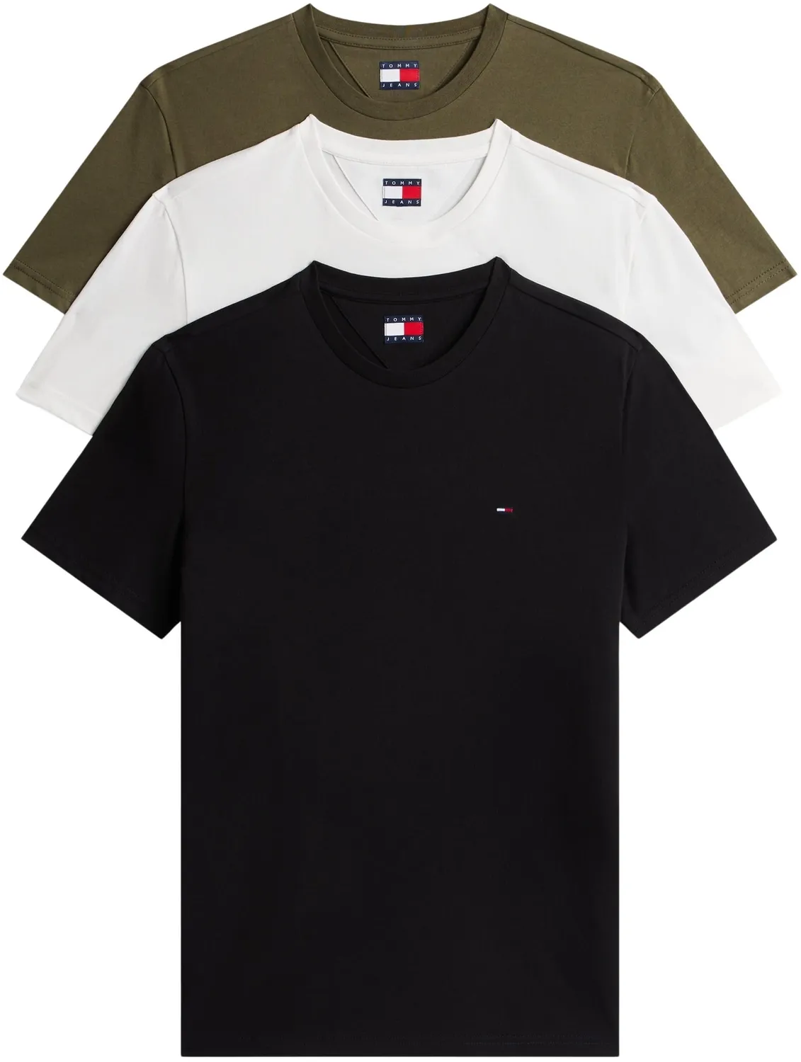 Tommy Jeans Herren 3er Pack T-Shirts Baumwolle Multi