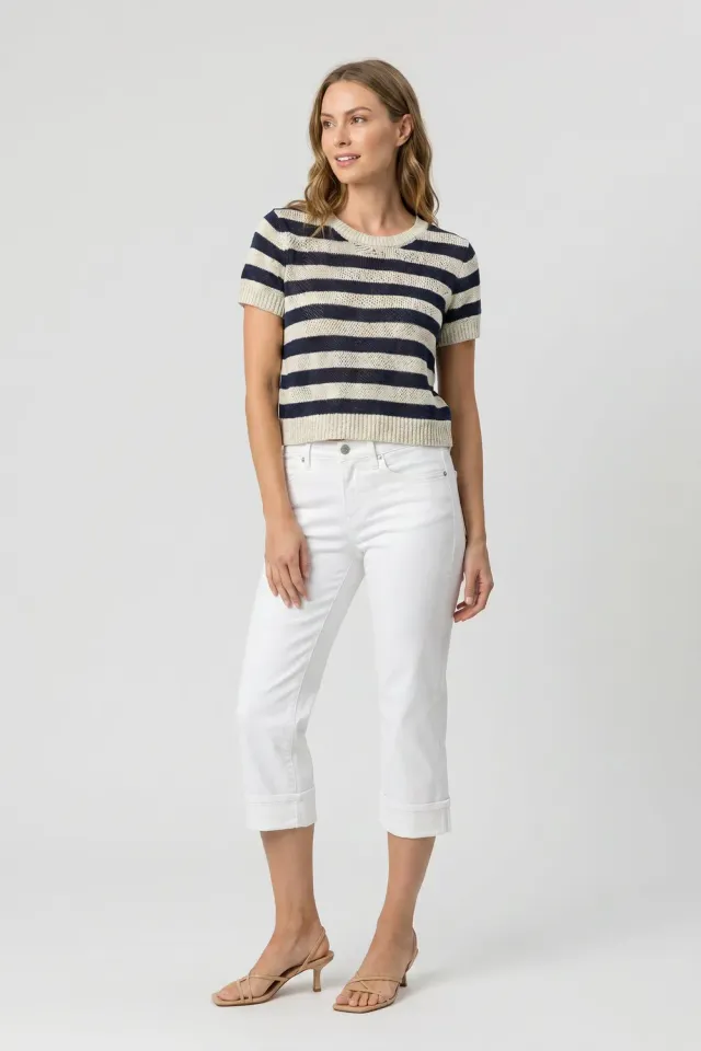 NYDJ Marilyn Straight Crop Jeans Optic White Cropped