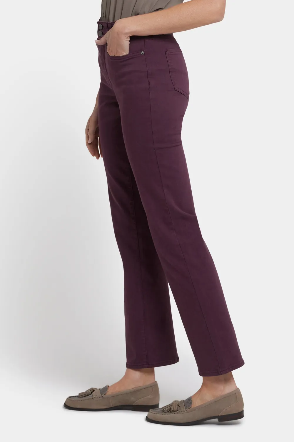 NYDJ Marilyn Straight Jeans Fig High Rise mit Weitbund