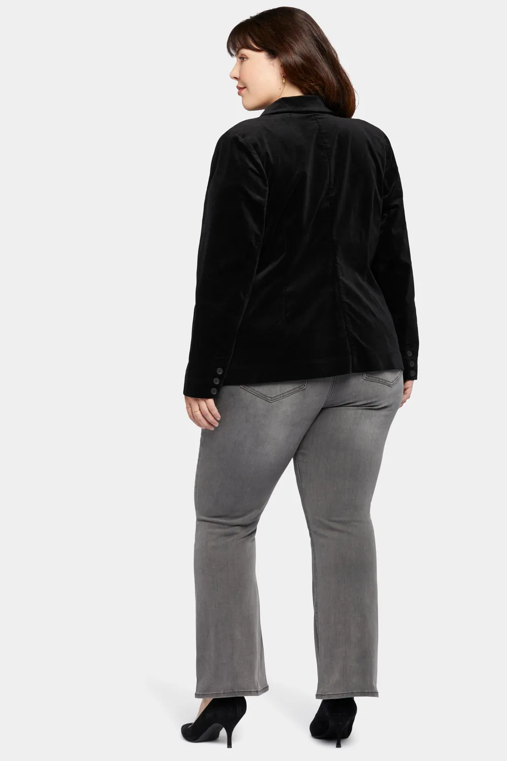 NYDJ Classic Blazer Jacke Velveteen Schwarz Plus