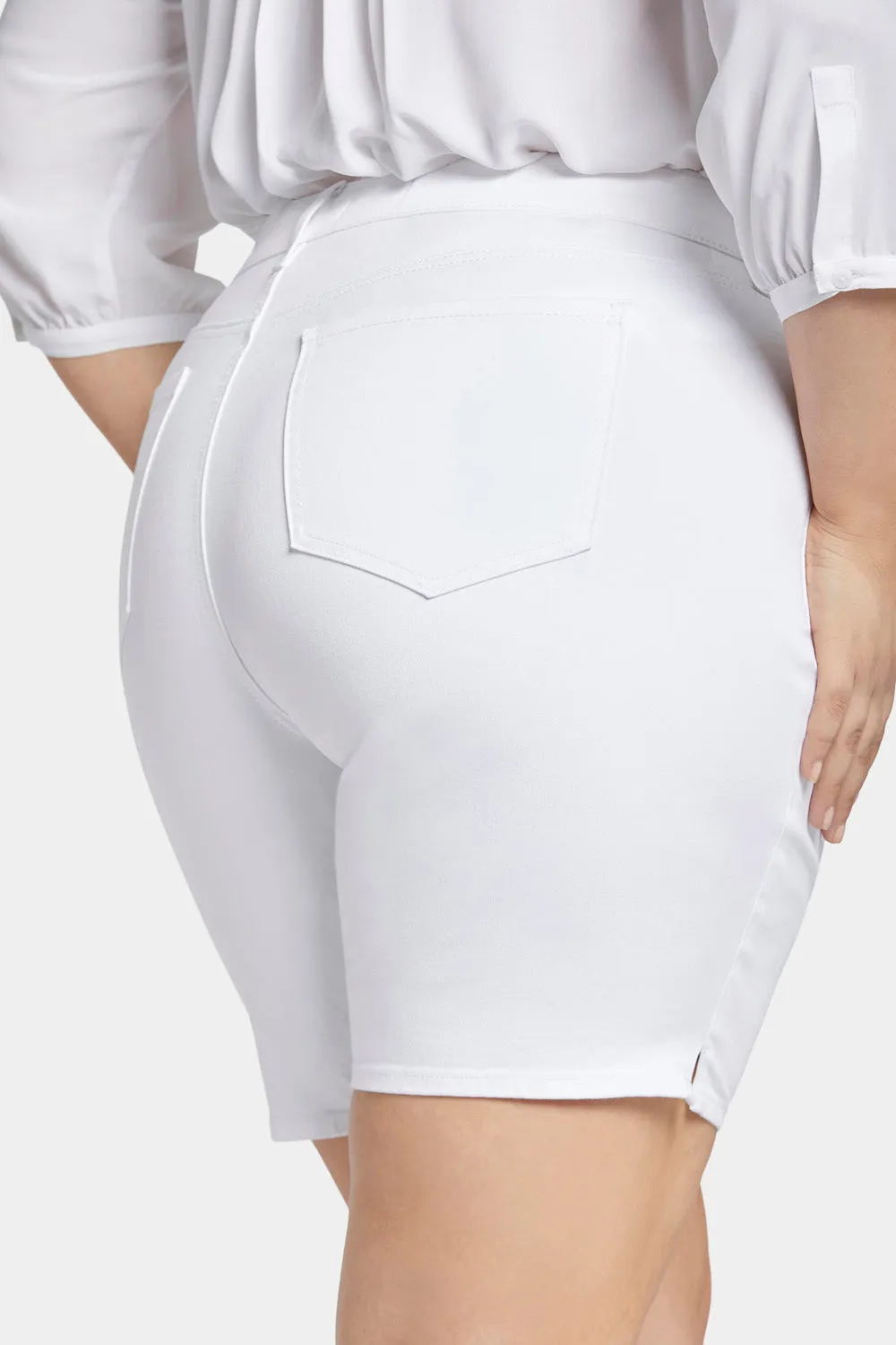 NYDJ Ella Jeansshorts Plus Size Optic White Weiß
