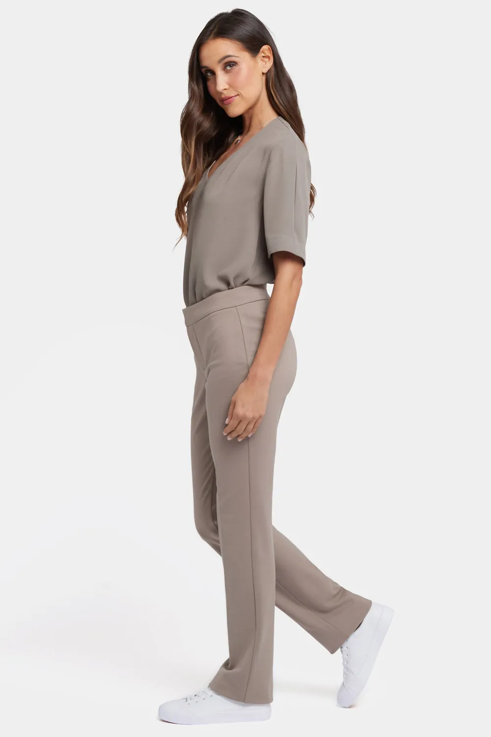 NYDJ Slim Trouser Stoffhose Saddlewood Ponte